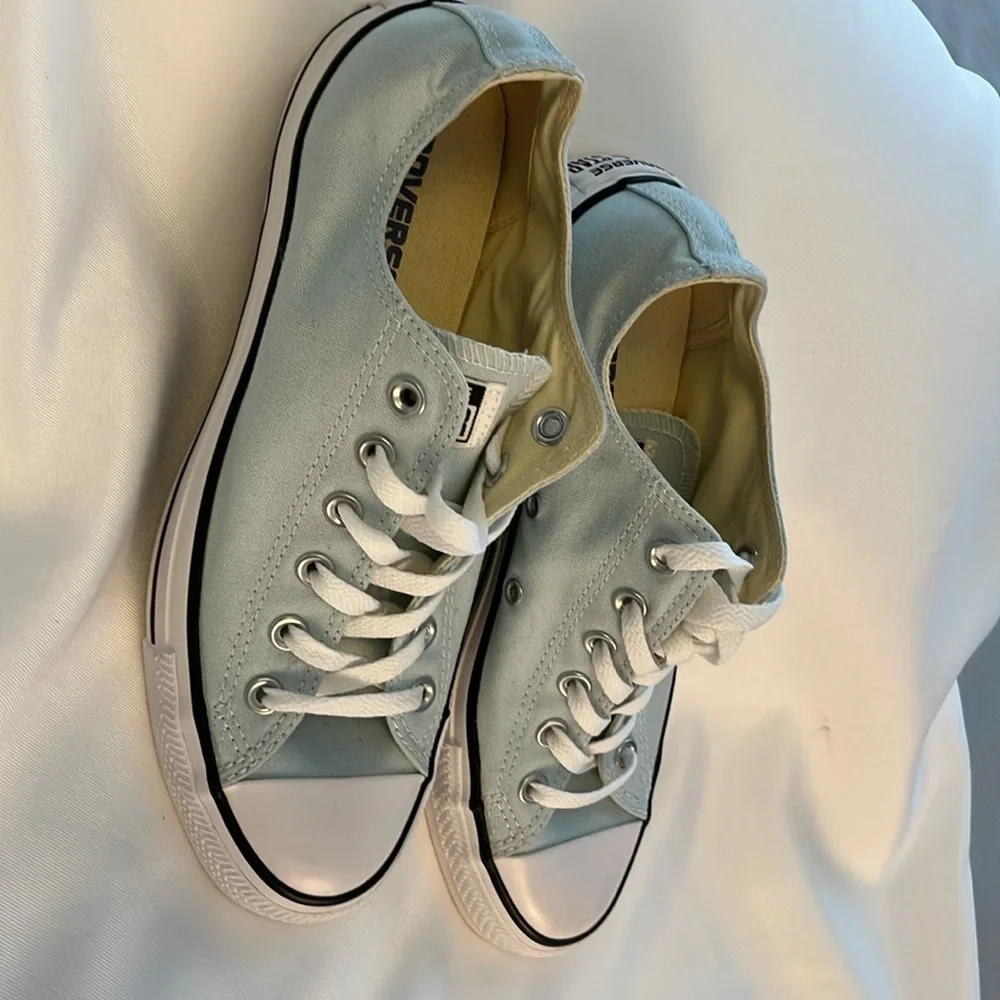 Classic Converse Light Aqua Canvas Sneakers. NWOT - Picture 4 of 6